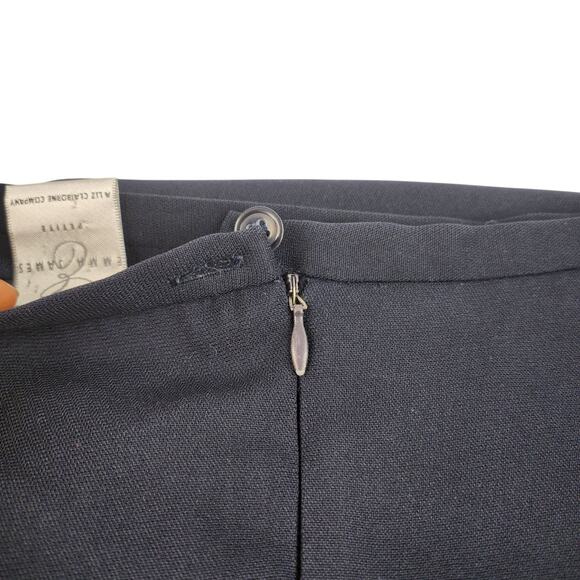 Navy Blue Skirt Womens 14P Petite XL Long Straight Business Vent Extension - Picture 6 of 13